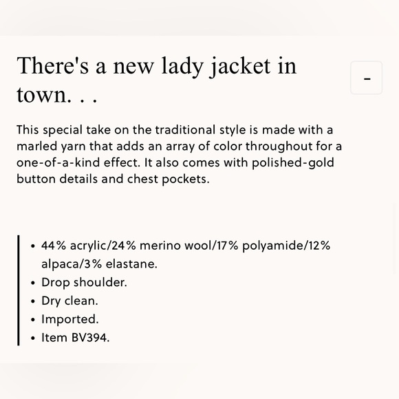 JCrew Cropped Lady Jacket - Size L - NWT - Picture 3 of 4